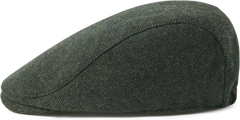 FEINION Men Wool Blend Flat Cap Tweed Newsboy Ivy Hat - Image 2